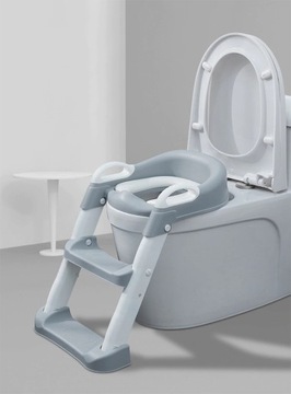 ТУАЛЕТ КРЫШКА ДЛЯ УНИТАЗА С ДЕТСКОЙ ЛЕСТНИЦОЙ, НЕСКОЛЬЗЯЩИМ СИДЕНЬЕМ, ПОДНОГКОЙ