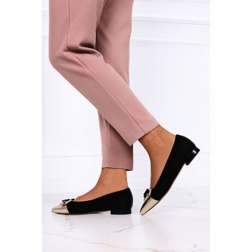 БАЛЕТКИ ИЗ КОЖИ ЗАМШИ С БАНТОМ PL r 38