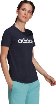 KOSZULKA DAMSKA ADIDAS ESSENTIALS SLIM LOGO GRANATOWA H07833 r L