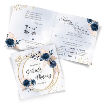 Zaproszenia Ślubne Boho Rustykalne Obrączki