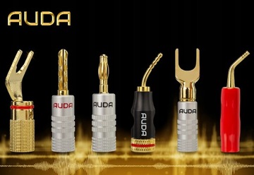 Штекер динамика AUDA PIN угловой RED HQ