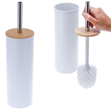 SZCZOTKA TOALETOWA DO WC metal BAMBUS