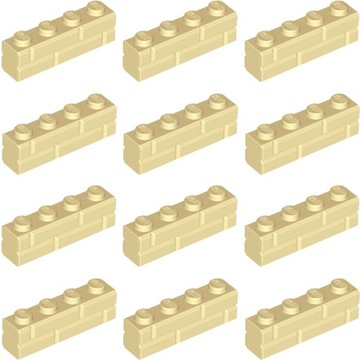 LEGO Cegła, Cegiełka 1x4 Tan 6232136 15533 - 12szt