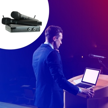 Комплект из 2 ручных микрофонов УВЧ + станция речевого пения