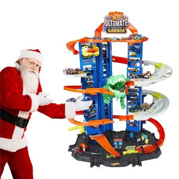 HOT WHEELS CITY MEGA GARAŻ T-REXA PARKING XXL 90 CM +2 AUTKA ZESTAW PREZENT