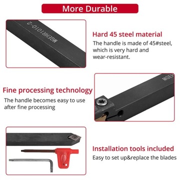 Noże tokarskie 10mm,wymienne płytki toczenia ZESTAW 21 elementów