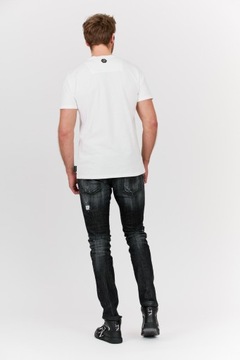 Philipp Plein Biały t-shirt z czaszką i logo XXL