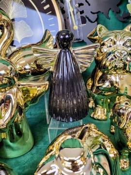 ANIOŁ CERAMICZNY CZARNO ZŁOTY MAŁY