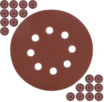 20szt PAPIER ŚCIERNY RZEP KRĄŻEK DYSK 125mm P150