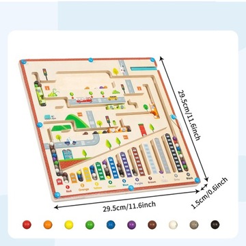 Игра-сортировка деревянного магнитного лабиринта