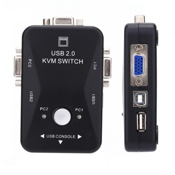 Switch KVM VGA USB 2.0 na 2 x PC 2 x USB Przełącznik USB - B przycisk