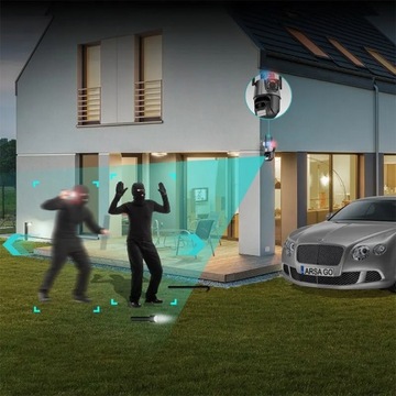 ДВОЙНАЯ WIFI IP УМНАЯ НАРУЖНАЯ КАМЕРА 1080p FULL HD 2x3MP ОБНАРУЖЕНИЕ ТРЕВОГИ