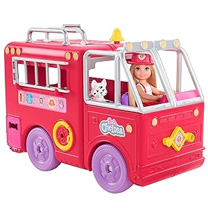 Barbie Chelsea Wóz strażacki Zestaw + lalka HCK73