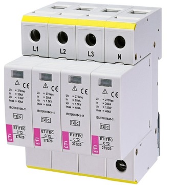 Ogranicznik przepięć 4P ETITEC C T2 275/20 4+0 ETI