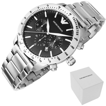 Zegarek Męski Emporio Armani Mario AR11241 Srebrna bransoleta + BOX