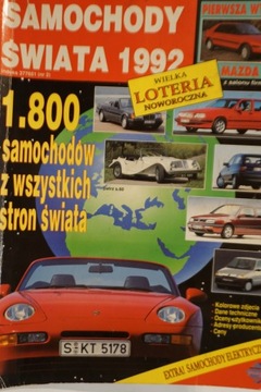 SAMOCHODY ŚWIATA 1992 KATALOG AUTA 1800 MODELI SAMOCHODÓW