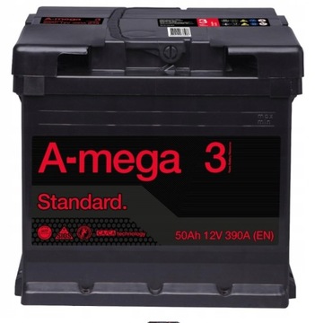 Akumulator A-mega Standard M3 12V 50Ah/420A P+