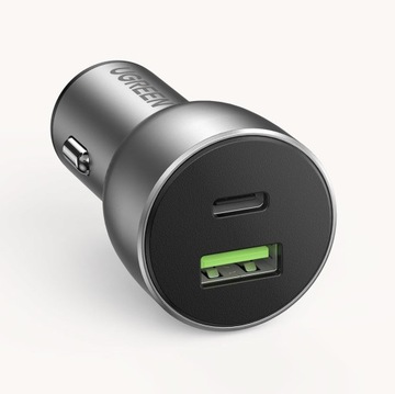 Автомобильное зарядное устройство Ugreen USB/Type C QC 3.0 PD 36W 3A Серый