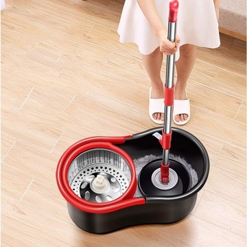 ВРАЩАЮЩАЯСЯ НА 360° ПОВОРОТНАЯ ШВАБРА С ВЕДРОМ SPIN TURBO + 3 ПОДУШКИ ИЗ МИКРОФИБРЫ