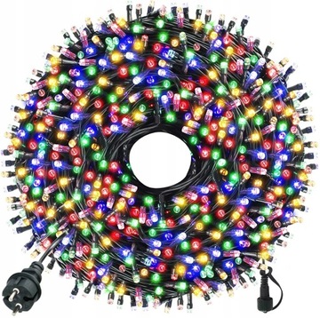 LAMPKI CHOINKOWE 300 LED KOLOROWE FLASH ZEWNĘTRZNE WEWNĘTRZNE