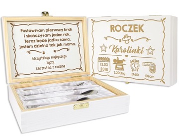 СТОЛОВЫЕ ПРИБОРЫ В КОРОБКЕ ПОДАРОК ​​НА ОДИН ГОД РОЖДЕНИЯ