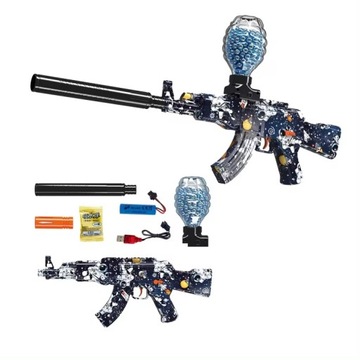 ВИНТОВКА ПИСТОЛЕТ МП АВТОМАТИЧЕСКИЙ DEAGLE ГЕЛЕВЫЕ ШАРИКИ АК 47 Калашникова + аккумулятор