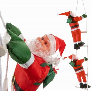 ŚWIĘTY MIKOŁAJ NA DRABINIE ŚWIĄTECZNY DEKORACJA BALKON KOMIN OZDOBA 120CM