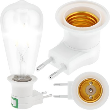 ADAPTER PRZEJŚCIÓWKA NA ŻARÓWKĘ WYŁĄCZNIK 230V E27