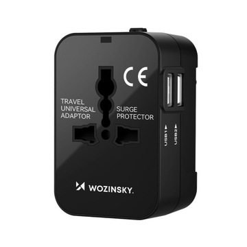 Adapter podróżny Wozinsky WUTWC uniwersalny 24W UE / US / AUS / UK / 2x USB