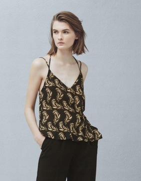 C1B007 ТОП С РЕМЕШКОМ MANGO__MF8, УЗОР ПЕРО_XS