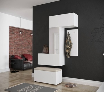 Garderoba Z Pufą Wieszakami Lustrem Smart GF71