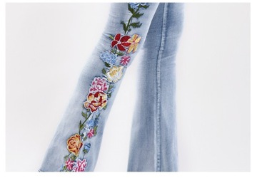 Unikalny haftowany 3D projekt mody dżinsów, odpowiedni dla modnych kobiet