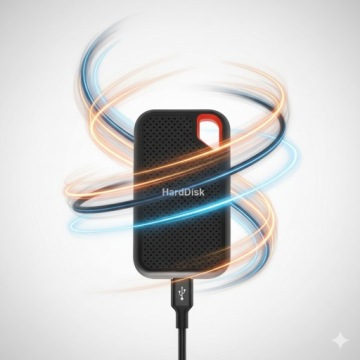 Внешний жесткий диск 4 ТБ USB-C для iPhone Android Laptop Mac Fast