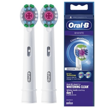 2x 100% ORYGINALNA KOŃCÓWKA ORAL-B 3D WHITE DO SZCZOTECZKI ELEKTRYCZNEJ