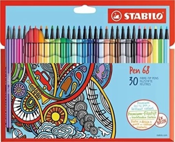 Pisaki flamastry STABILO PEN 68 , 30 kolorów w pudełku kartonowym