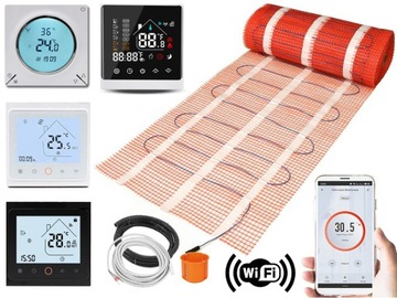 MATA GRZEWCZA grzejna pod PŁYTKI 8m2 170W/m2 + REGULATOR temperatury WIFI