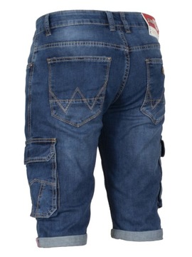 Krótkie spodnie męskie jeans bojówki W:33 88 CM spodenki