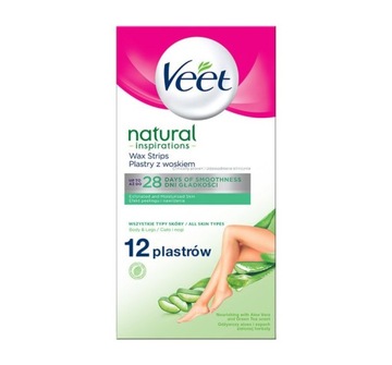 Plastry VEET PROFESSIONAL Wosk Depilacja Nogi Ciało 12 szt. Skóra Normalna