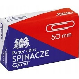 Spinacze biurowe okrągłe 50mm 10 opakowań x 100szt GRAND