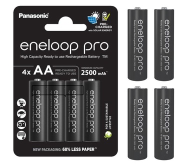 AKUMULATORKI ENELOOP PRO AA 2500 mAh 4x FOTO/LAMPY