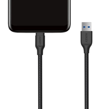 Кабель Aukey USB-A - USB-C, 5Гбит/с, QC 15Вт, плетеный 2м