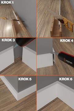 Белый LCL-10 Плинтус из полиуретана, 7,5 см