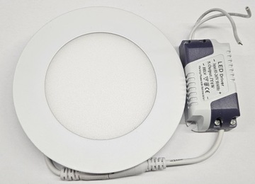 Panel LED okrągły wpuszczany 6W Biały ZIMNY