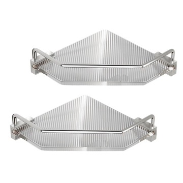 Corner shelf Bathroom Corner caddy Double Argent