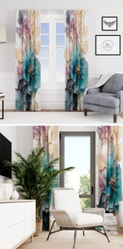 ГОТОВЫЕ ШТОРЫ С ЛЕНТОЙ ЛЯГУШКА 140Х250 ЦВЕТОЧНАЯ ШТОРА 138 СВОБОДНЫЙ РАЗРЕЗ