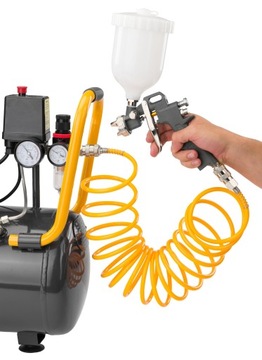 НАБОР ПНЕВМАТИЧЕСКИХ ПОКРАСОЧНЫХ ИНСТРУМЕНТОВ ДЛЯ КОМПРЕССОРА, ШЛАНГОВЫЙ ПИСТОЛЕТ, 18 ЭЛЕМЕНТОВ.