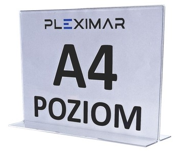 Stojak informacyjny typu omega z plexi A4 POZIOM