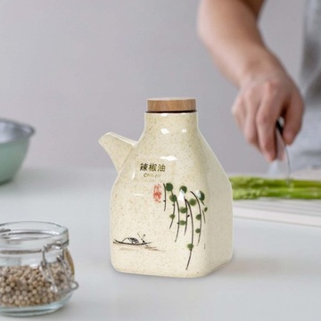 Большая бутылка для масла, керамика, элегантный внешний вид, дозатор соуса Сёю, масло чили.