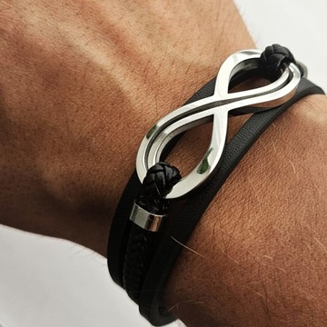 СЕРЕБРЯНЫЙ браслет, магнитная застежка, универсальный символ бесконечности.