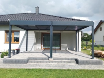 Алюминиевая беседка пергола 6x4 Антрацит 600x400